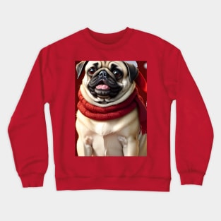 Cute Christmas pug puppy Crewneck Sweatshirt